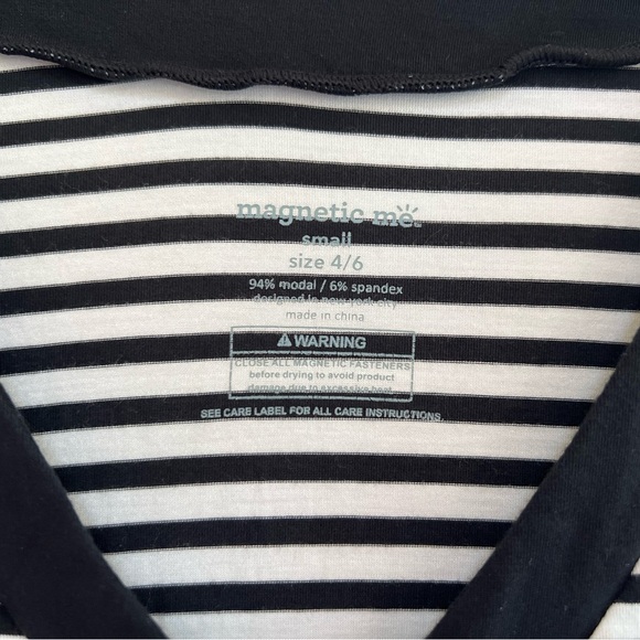 Magnetic Me Black and White Striped Striped Maternity Gown, size 4/6 Small - Picture 7 of 10